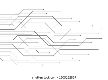 Abstract background with technology circuit board texture. Electronic motherboard illustration. Communication and engineering concept. Vector illustration