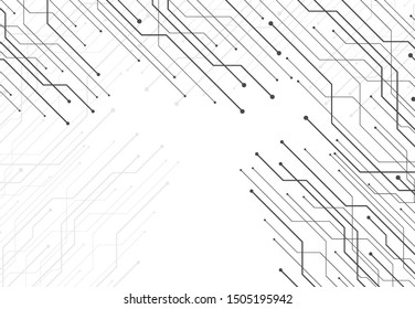 Abstract background with technology circuit board texture. Electronic motherboard illustration. Communication and engineering concept. Vector illustration
