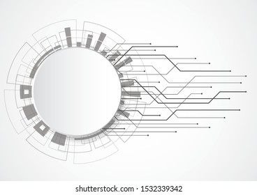 Abstract background with technology circuit board texture. Electronic motherboard illustration. Communication and engineering concept. Vector illustration