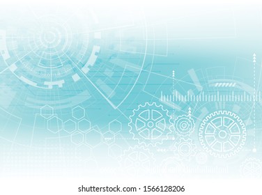 Abstract background with technology circuit board texture. Electronic motherboard illustration. Communication and engineering concept. Vector illustration