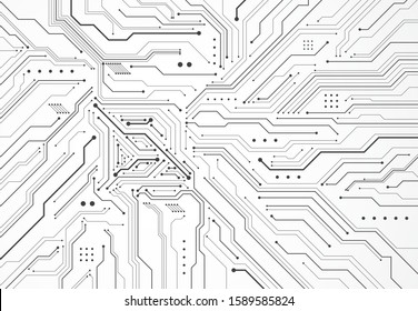 Abstract background with technology circuit board texture. Electronic motherboard illustration. Communication and engineering concept. Vector illustration