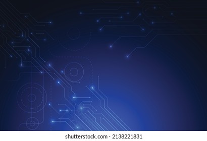 Abstract background with technology circuit board texture. Electronic motherboard illustration. Communication and engineering concept. Vector illustration