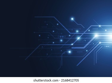 Abstract background with technology circuit board texture. Electronic motherboard illustration. Communication and engineering concept. Vector illustration