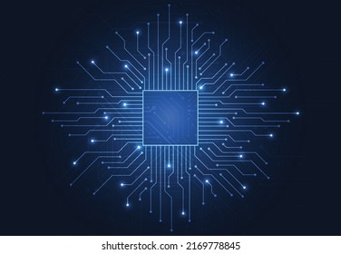 Abstract background with technology circuit board texture. Electronic motherboard illustration. Communication and engineering concept. Vector illustration