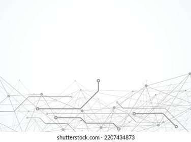 Abstract background with technology circuit board texture. Electronic motherboard illustration. Communication and engineering concept. Vector illustration