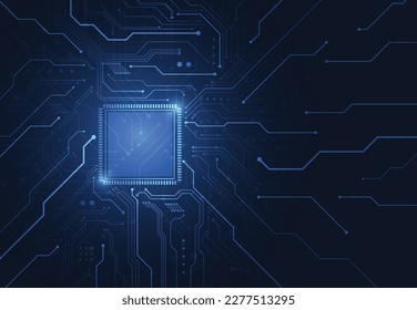 Abstract background with technology circuit board texture. Electronic motherboard illustration. Communication and engineering concept. Vector illustration