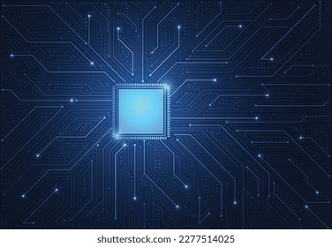 Abstract background with technology circuit board texture. Electronic motherboard illustration. Communication and engineering concept. Vector illustration