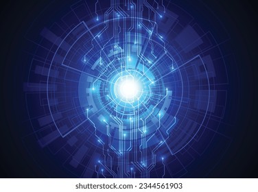 Abstract background with technology circuit board texture. Artificial intelligence electronic board. Communication and engineering concept. Vector illustration