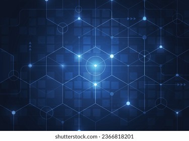 Abstract background with technology circuit board texture. Electronic motherboard illustration. Communication and engineering concept. Vector illustration