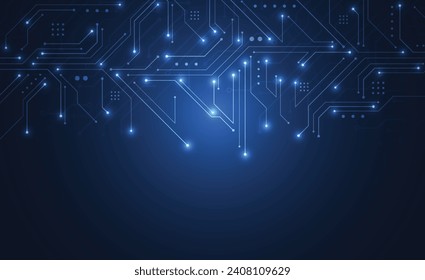 Abstract background with technology circuit board texture. Electronic motherboard illustration. Communication and engineering concept. Vector illustration