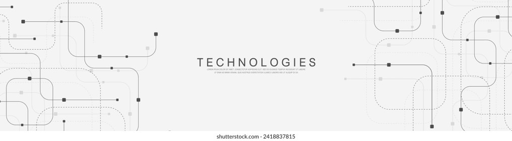 Abstract background with technology circuit board texture. Modern electronic motherboard texture. Engineering and communication concept for header, web banner, website, presentation.