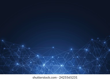 Abstract background with technology circuit board texture. Electronic motherboard illustration. Communication and engineering concept. Vector illustration