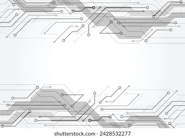 Abstract background with technology circuit board texture. Electronic motherboard illustration. Communication and engineering concept. Vector illustration