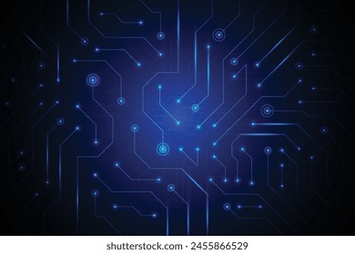 Abstract background with technology circuit board texture. Artificial intelligence electronic board. Communication and engineering concept. Vector illustration