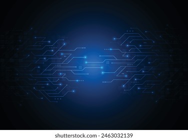 Abstract background with technology circuit board texture. Artificial intelligence electronic board. Communication and engineering concept. Vector illustration