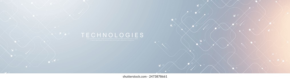 Abstract background with technology circuit board texture. Modern electronic motherboard texture. Engineering and communication concept for header, web banner, website, presentation