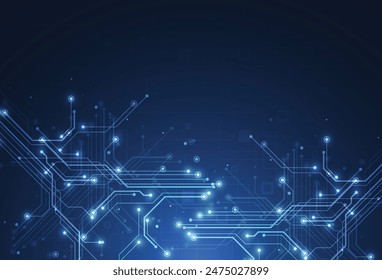 Abstrakter Hintergrund mit Technologie-Leiterplattenstruktur. Elektronische Musik Motherboard-Illustration. Kommunikations- und Engineering-Konzept. Vektorillustration