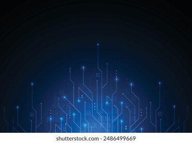 Abstract background with technology circuit board texture. Artificial intelligence electronic board. Communication and engineering concept. Vector illustration