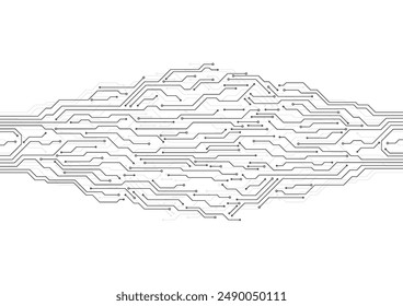 Abstract background with technology circuit board texture. Electronic motherboard illustration. Communication and engineering concept. Vector illustration