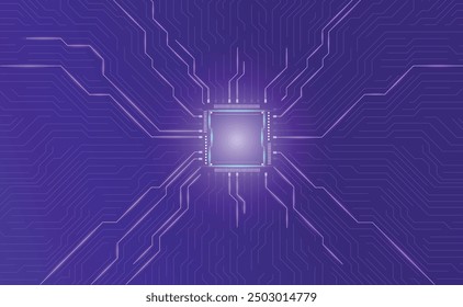 Abstract background with technology circuit board texture. Electronic motherboard illustration. Communication and engineering concept. Vector Artificial Intelligence illustration