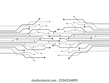 Abstrakter Hintergrund mit Technologie-Leiterplattentextur. Abbildung der elektronischen Hauptplatine. Kommunikations- und Ingenieurkonzept. Vektorgrafik