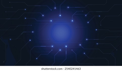 Fondo Abstractas con textura de placa de circuito de tecnología. Ilustración de placa base Electrónica. Concepto de comunicación e ingeniería. Ilustración vectorial