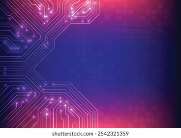 Abstract background with technology circuit board texture. Electronic motherboard illustration. Communication and engineering concept. Vector illustration