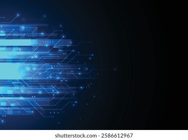 Abstract background with technology circuit board texture. Artificial intelligence electronic board. Communication and engineering concept. Vector illustration