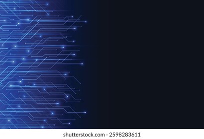 Abstract background with technology circuit board texture. Electronic motherboard illustration. Communication and engineering concept. Vector illustration