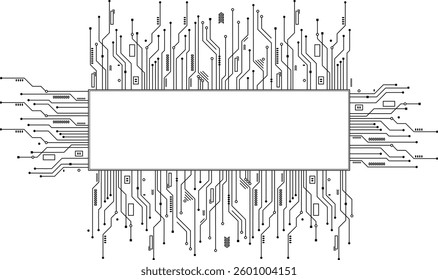 Abstract background with technology circuit board texture.  Vector illustration.