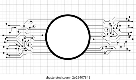 Abstract background with technology circuit board texture. Electronic motherboard illustration. Communication and engineering concept. 