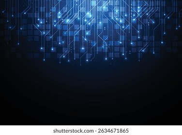 Fondo Abstractas con textura de placa de circuito de tecnología. Tablero electrónico de inteligencia artificial. Concepto de comunicación e ingeniería. Ilustración vectorial