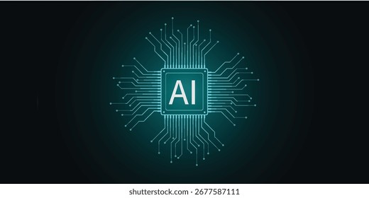Abstrakter Hintergrund mit Technologie-Leiterplattentextur. Elektronische Platte für künstliche Intelligenz. Kommunikations- und Ingenieurkonzept. Digitale Vektorgrafik