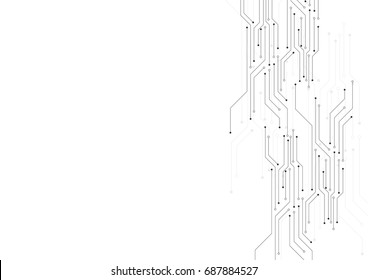 Abstract background with technology circuit board texture. Electronic motherboard illustration. Communication and engineering concept. Vector illustration