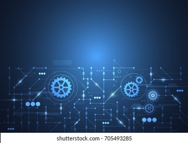 Abstract background with technology circuit board texture. Electronic motherboard illustration. Communication and engineering concept. Vector illustration