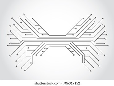 Abstract background with technology circuit board texture. Electronic motherboard illustration. Communication and engineering concept. Vector illustration