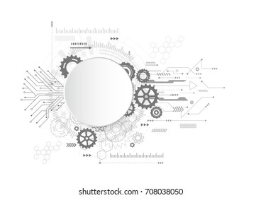 Abstract background with technology circuit board texture. Electronic motherboard illustration. Communication and engineering concept. Vector illustration
