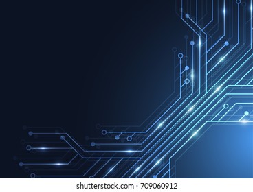 Abstract background with technology circuit board texture. Electronic motherboard illustration. Communication and engineering concept. Vector illustration