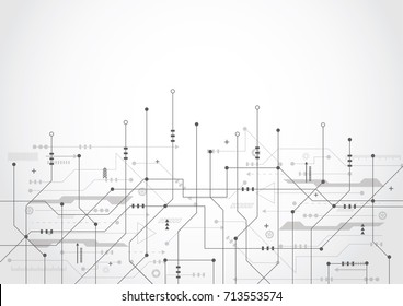 Abstract background with technology circuit board texture. Electronic motherboard illustration. Communication and engineering concept. Vector illustration