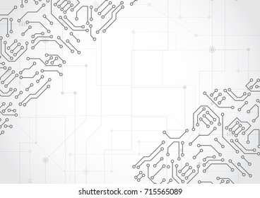 Abstract background with technology circuit board texture. Electronic motherboard illustration. Communication and engineering concept. Vector illustration