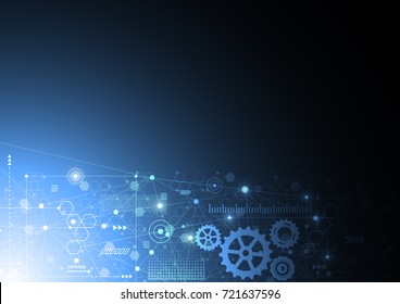Abstract background with technology circuit board texture. Electronic motherboard illustration. Communication and engineering concept. Vector illustration
