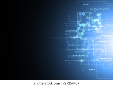 Abstract background with technology circuit board texture. Electronic motherboard illustration. Communication and engineering concept. Vector illustration