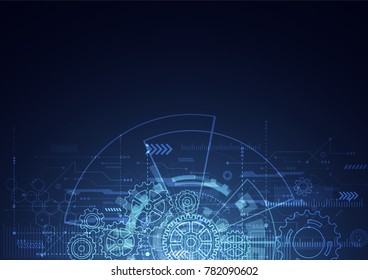 Abstract background with technology circuit board texture. Electronic motherboard illustration. Communication and engineering concept. Vector illustration