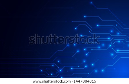 Abstract background with technology circuit board texture. Electronic motherboard illustration. Communication and engineering concept. Vector illustration