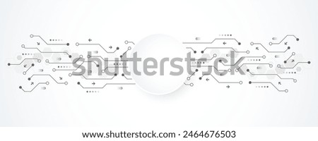 Abstract background with technology circuit board texture. Modern electronic motherboard texture. Engineering and communication concept for header, web banner, website, presentation