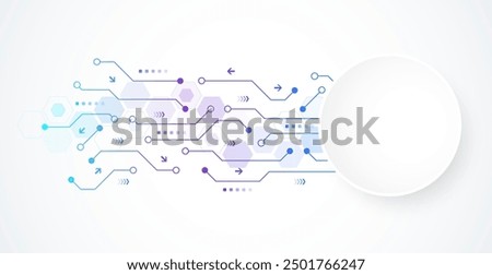 Abstract background with technology circuit board texture. Modern electronic motherboard texture. Engineering and communication concept for header, web banner, website, presentation