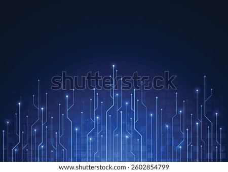 Abstract background with technology circuit board texture. Electronic motherboard illustration. Communication and engineering concept. Vector illustration