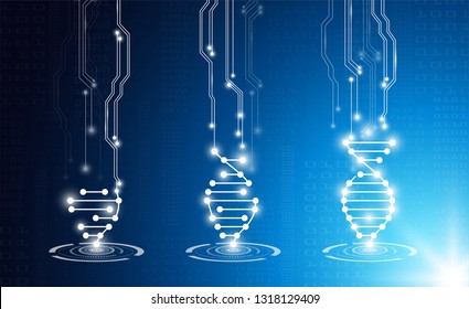 abstract background technology concept in blue light,brain and human body heal ,technology modern medical science in future and global international medical with tests analysis clone DNA human