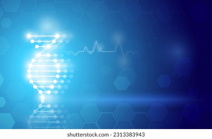 abstract background technology concept in blue light,brain and human body heal ,technology modern medical science in future and global international medical with tests analysis clone DNA human