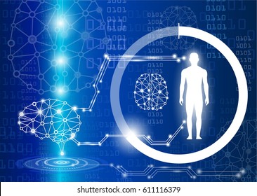 abstract background technology concept in blue light,human body heal,technology modern medical science in future and global international medical with tests analysis clone DNA human